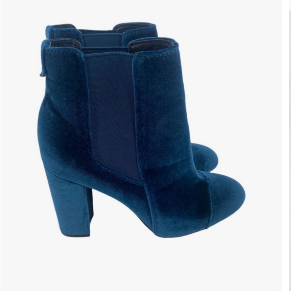 Sam Edelman deep teal blue velvet booties
